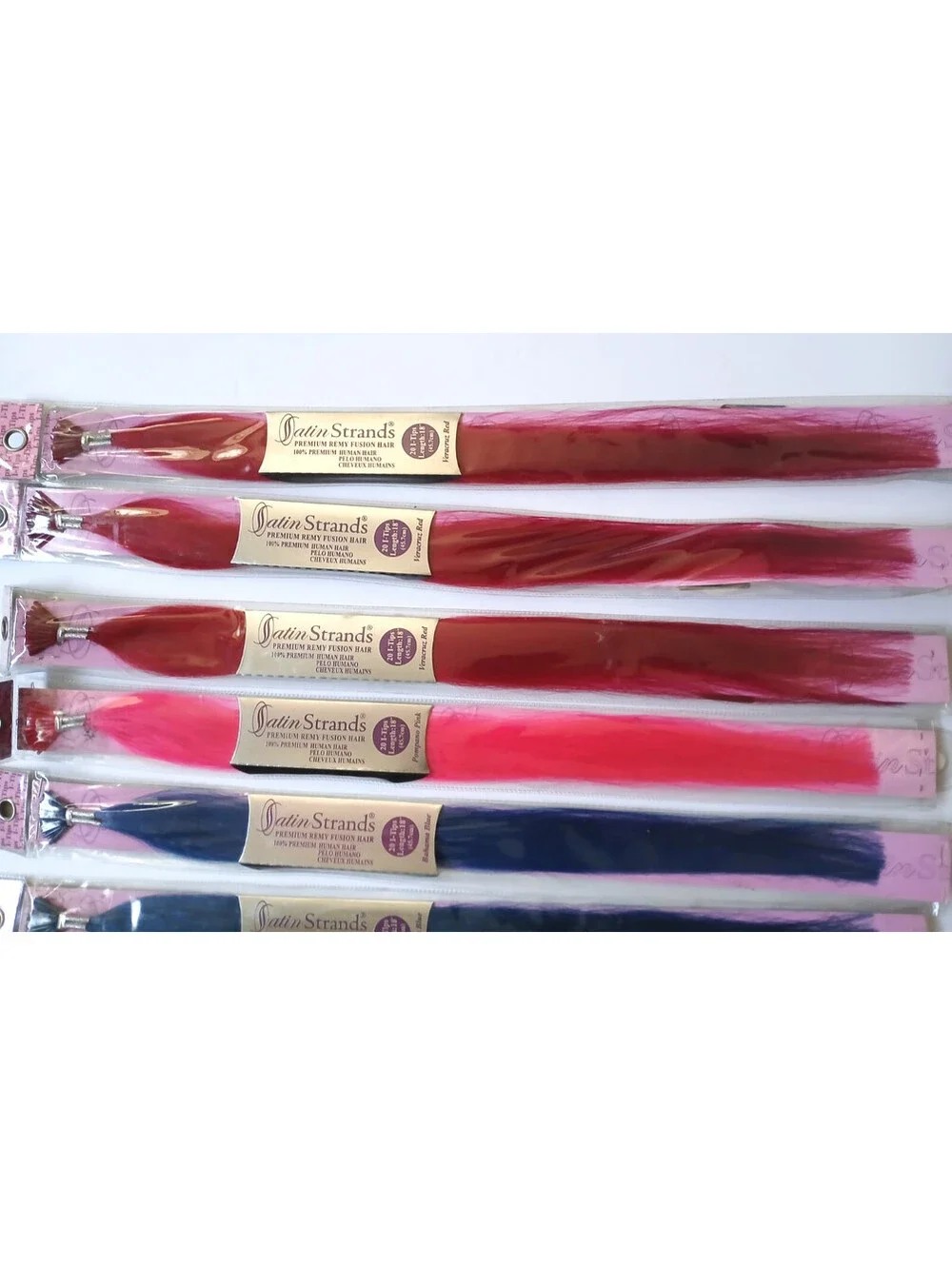 Lot  Of 17 Satin Strands 100% Human Hair 20 I-Tips 18